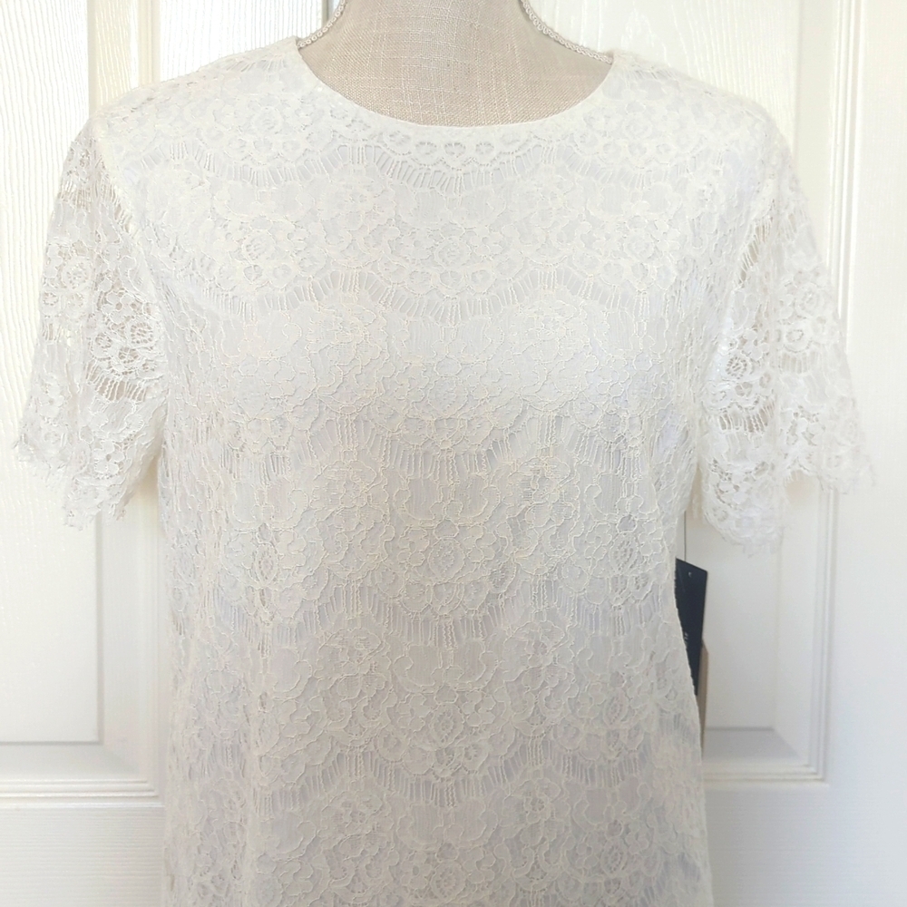 Lulu's Take Me to Brunch Ivory Lace Shift Dress - Picture 6 of 11